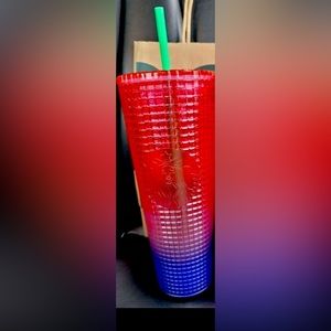 Starbucks Watermelon Pink Purple Gradient Ombre Grid 24oz Venti Tumbler new